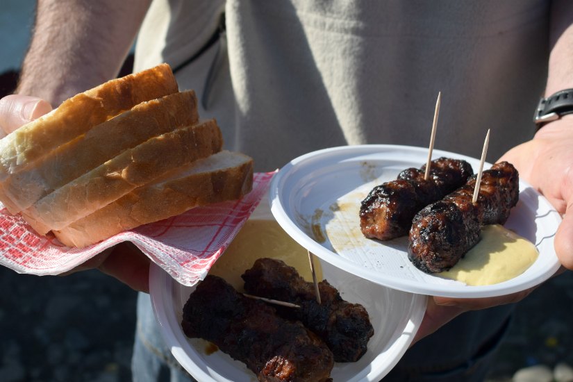 typical romanian street food mici